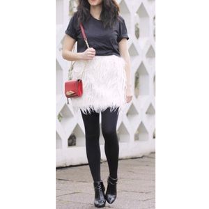 Front Row Shop Faux Fur Mini Skirt